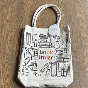 Eccolo Cream Book Lover Tote Bag